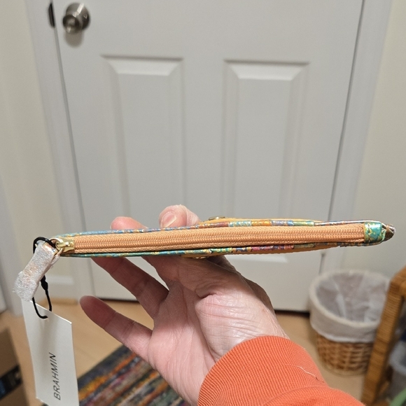 BRAHMIN CREDIT CARD WALLET in DELIGHT ALL OVER SNAKE multicolor Leather. NWT. - Picture 6 of 15